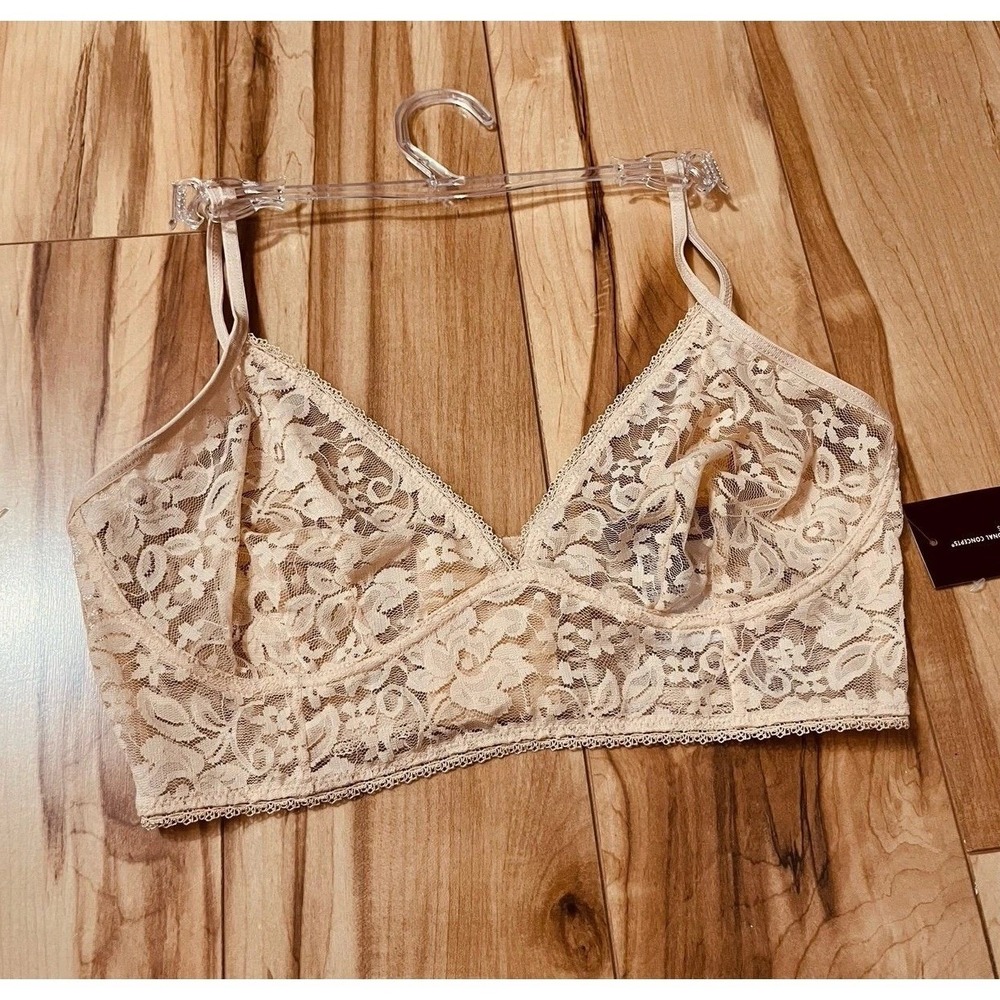 International Concepts almond color lace Bralette NWT size small